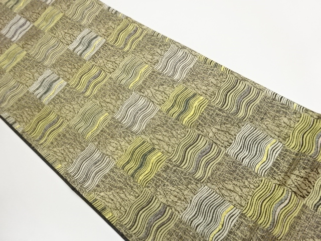 JAPANESE FUKURO OBI / WOVEN WAVY STRIPE